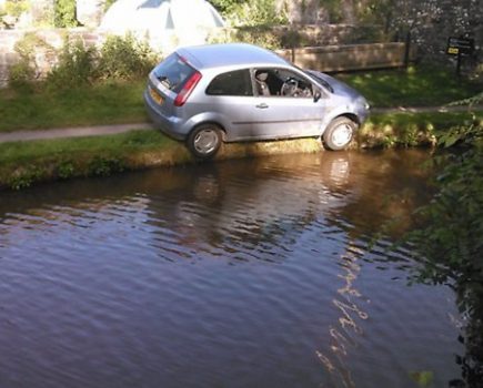 Driver takes wrong turn onto Welsh canal