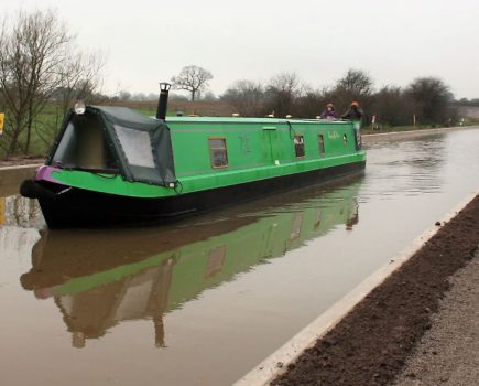 First boats through reopened Middlewich Arm of Shropshire Union