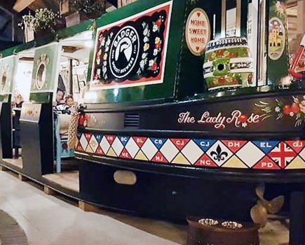 This canalside pub in Swindon has a narrowboat built inside